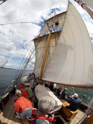 square sails and mainsail