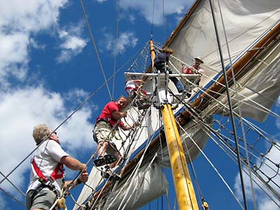 climbing the rigging